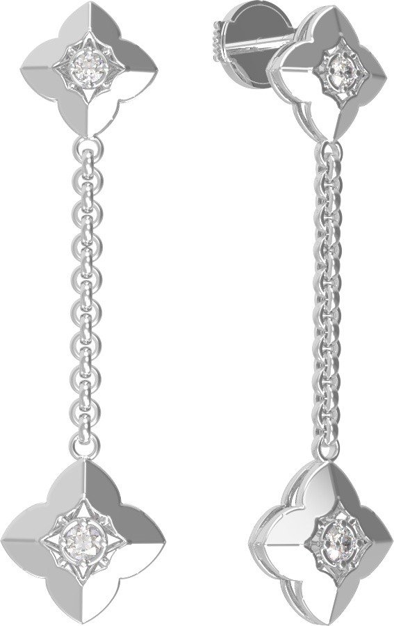 Серьги из белого золота c бриллиантами