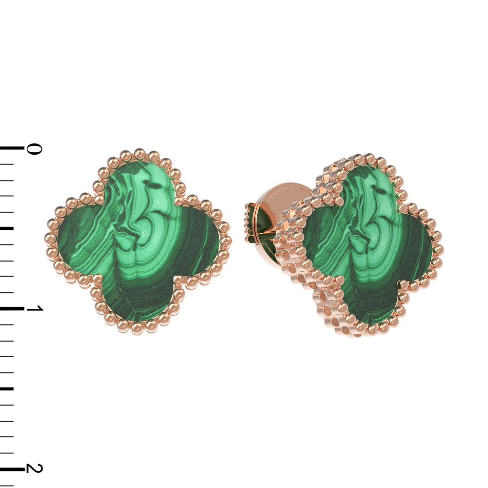 Серьги из золота c малахитом