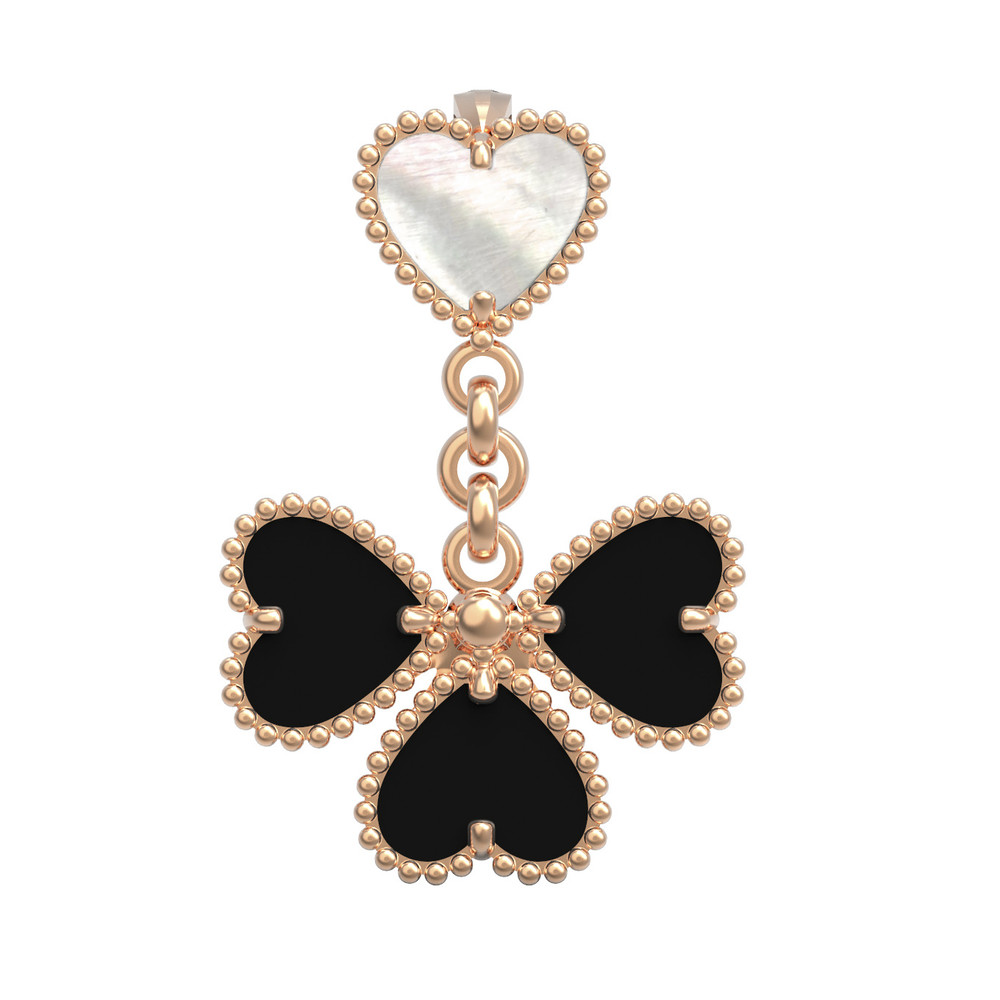 Подвеска из золота c ониксом и перламутром