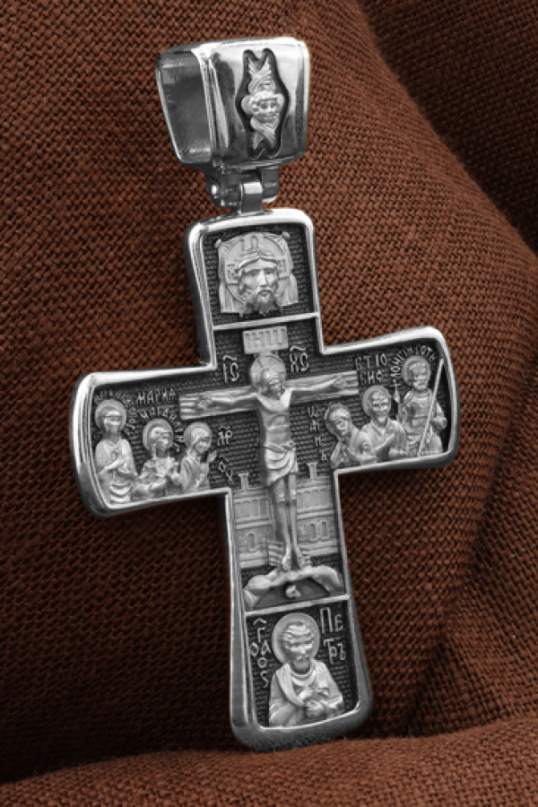 Крест из белого золота