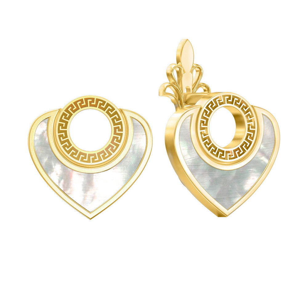 Серьги из лимонного золота c перламутром