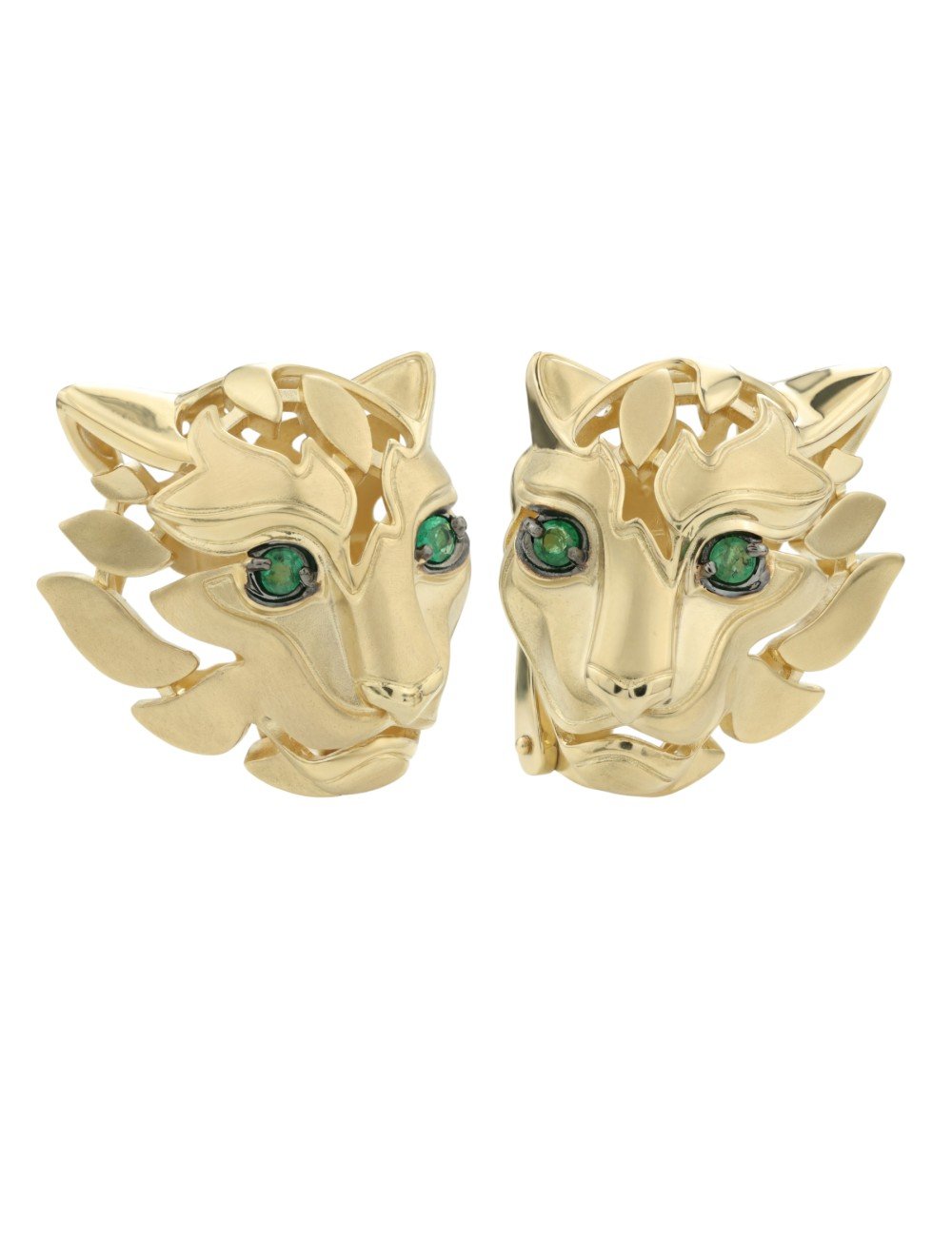 Серьги из лимонного золота c изумрудом