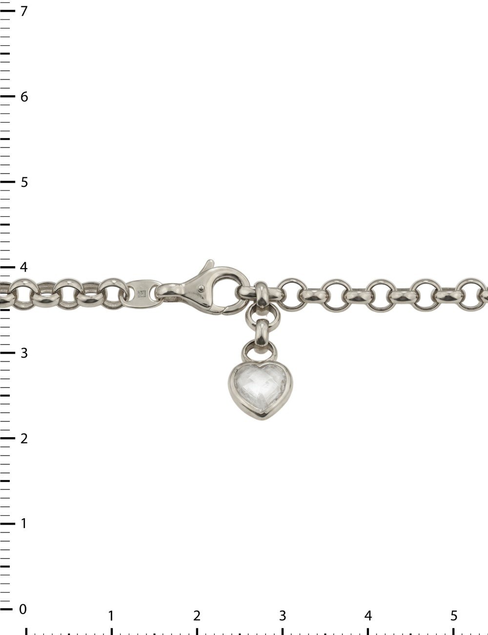 Цепь из белого золота c фианитом