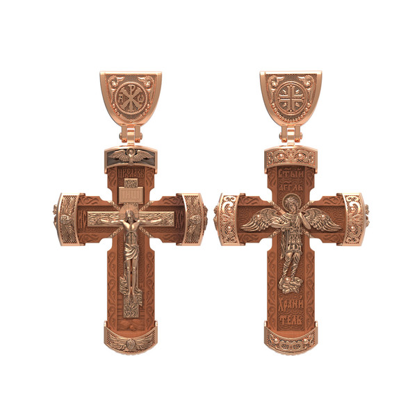 Крест из золота c деревом груши