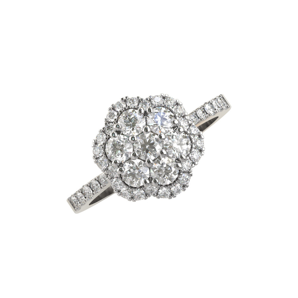 Кольцо из белого золота c бриллиантами