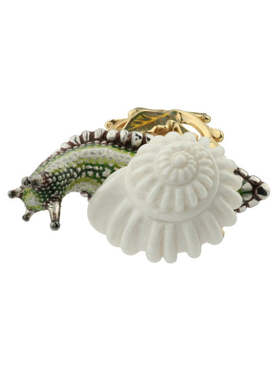 Кольцо из лимонного золота c эмаль и бивнем мамонта