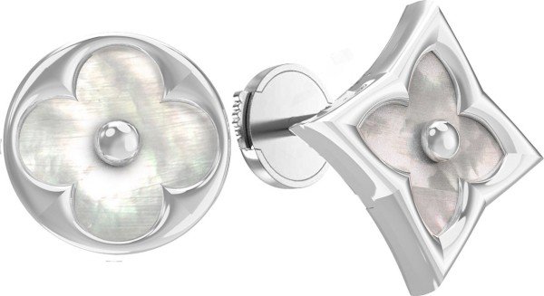 Серьги из белого золота c перламутром