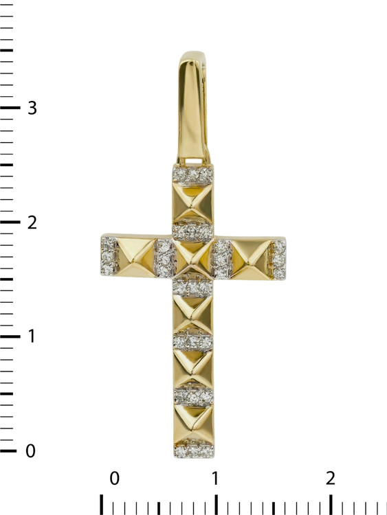 Крест из лимонного золота c бриллиантами