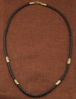 Гайтан из лимонного золота c кожаным шнурком