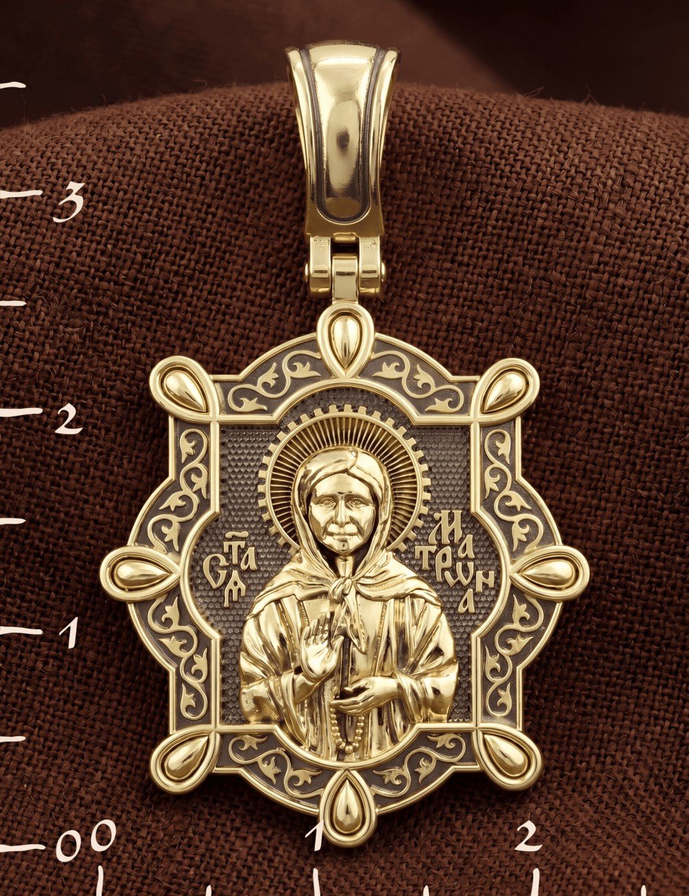 Образок из лимонного золота 585 пробы