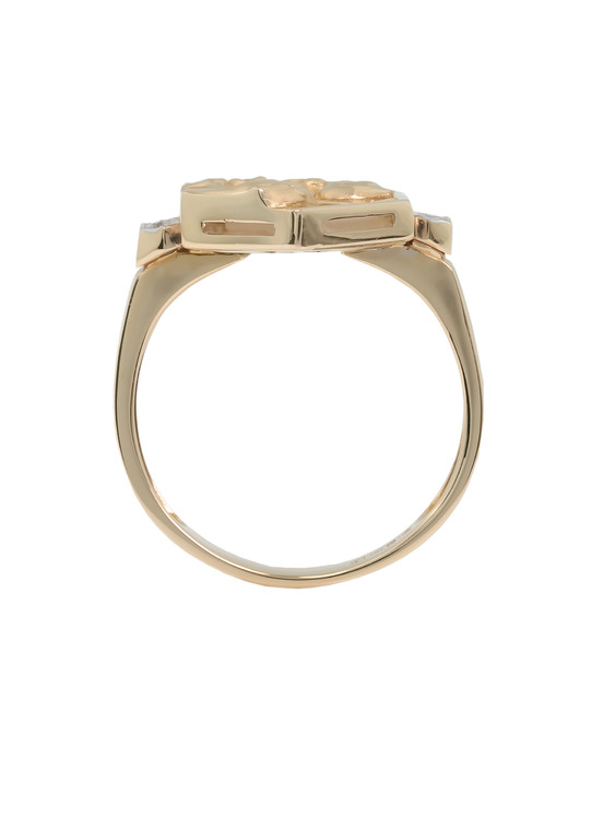 Кольцо из золота c бриллиантами и перламутром