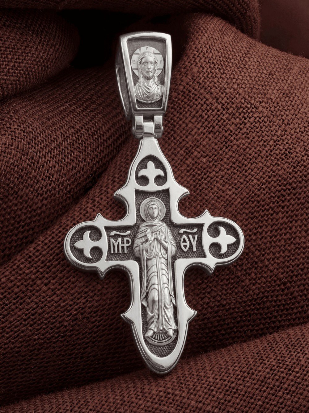 Крест из белого золота