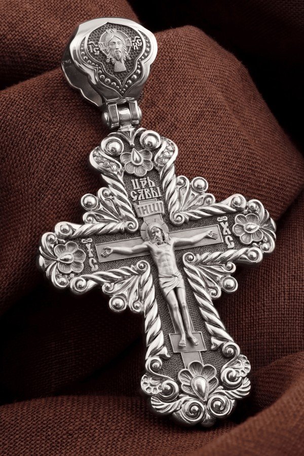 Крест из белого золота 585 пробы