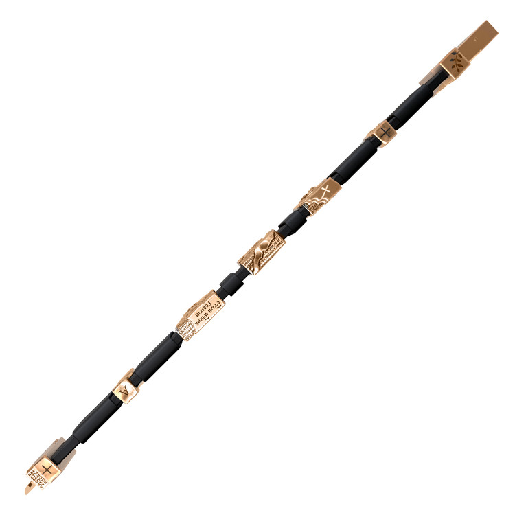 Браслет из золота c кожаным шнурком