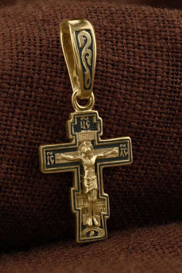 Крест из лимонного золота 585 пробы