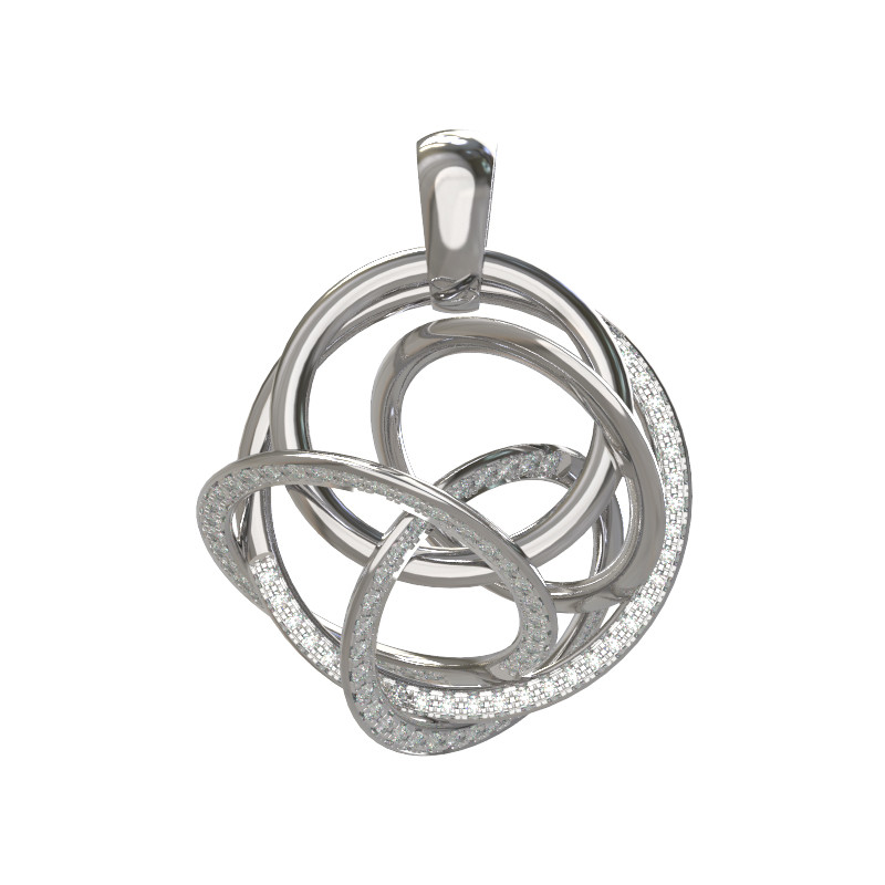 Подвеска из белого золота c бриллиантами