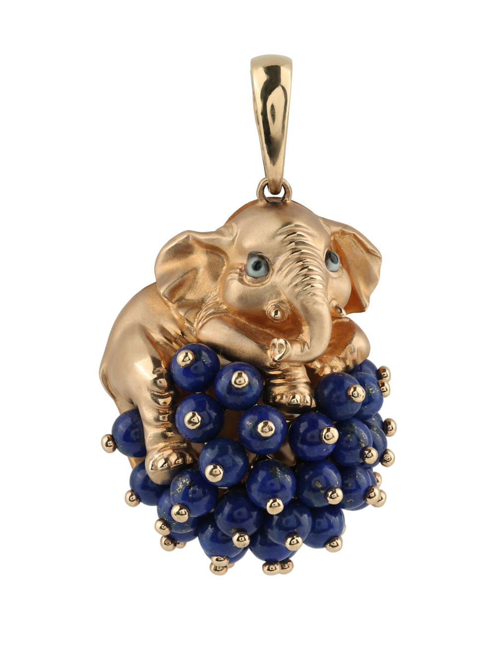 Подвеска из золота c эмаль и лазуритом