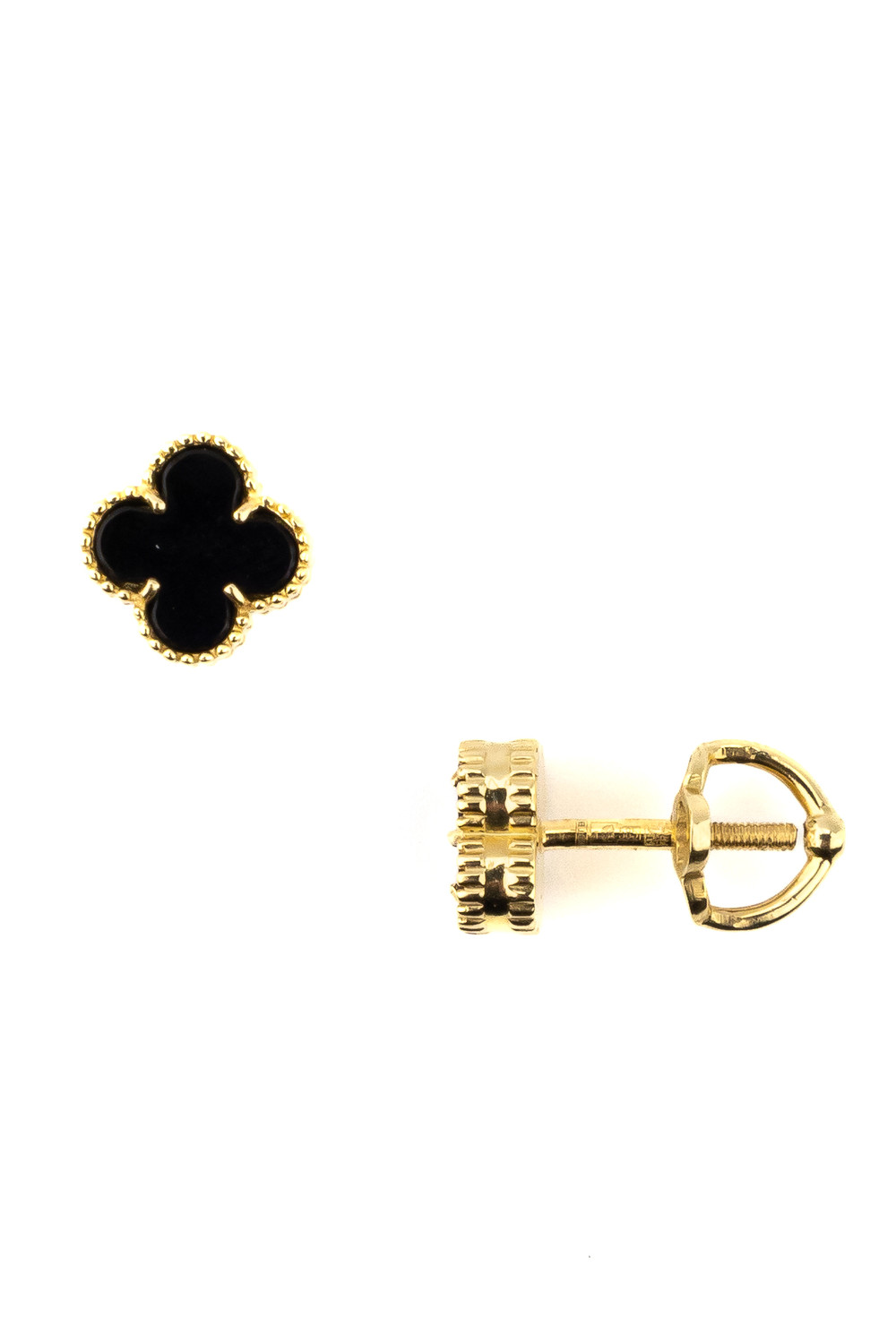 Серьги из лимонного золота c ониксом