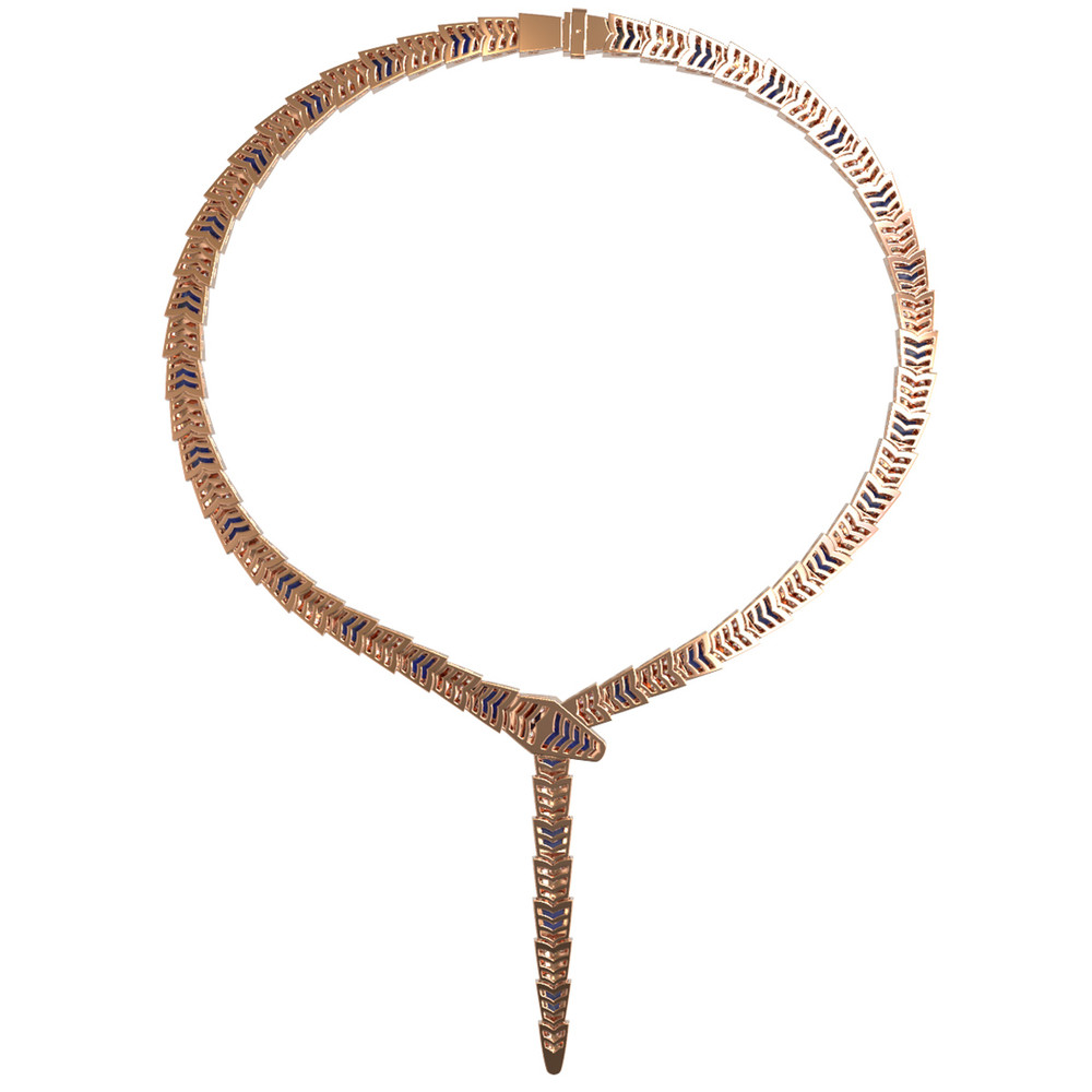 Колье из золота c бриллиантами и лазуритом