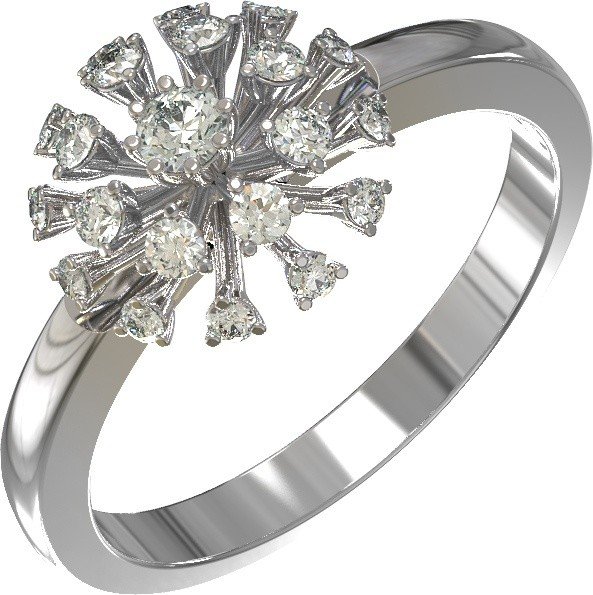 Кольцо из белого золота c бриллиантами
