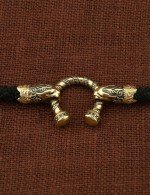 Шнурок шёлковый из лимонного золота c шёлковым шнурком