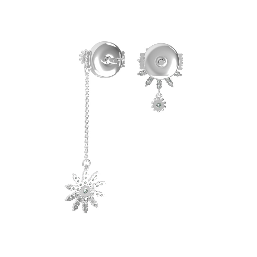 Серьги из белого золота c бриллиантами