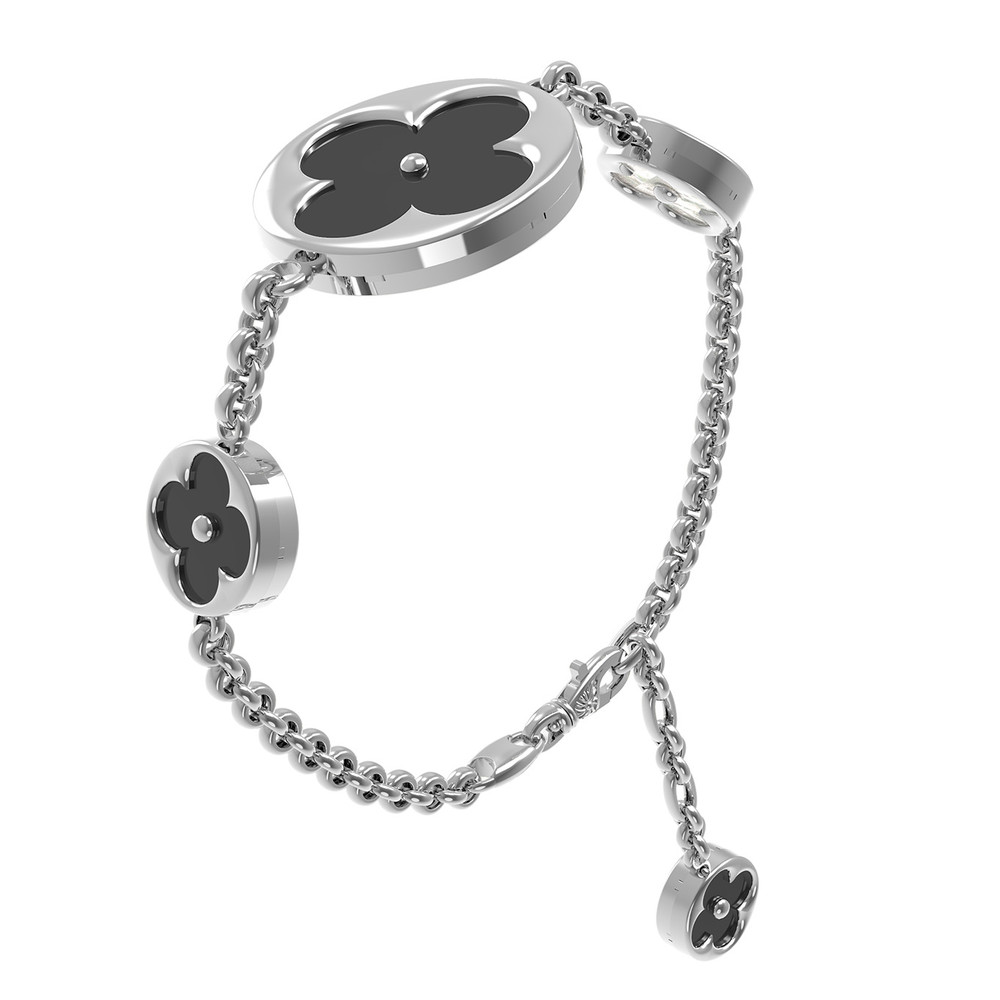 Браслет из белого золота c ониксом и перламутром