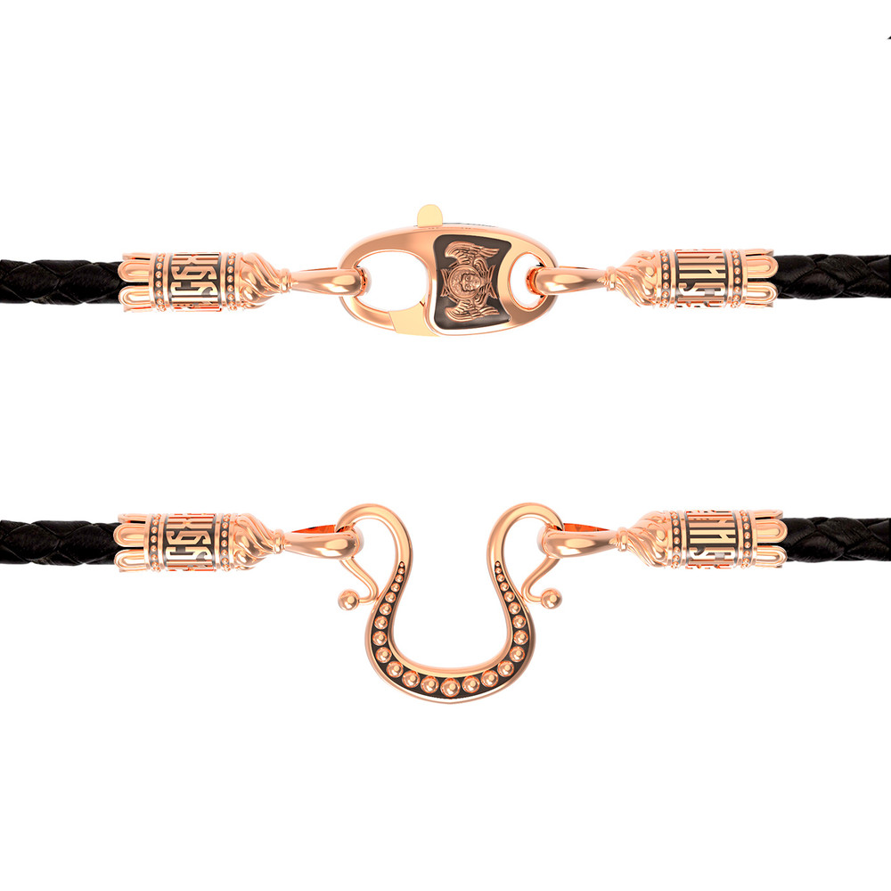 Шнурок кожаный из золота c кожаным шнурком