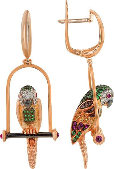 Серьги из золота c фианитом