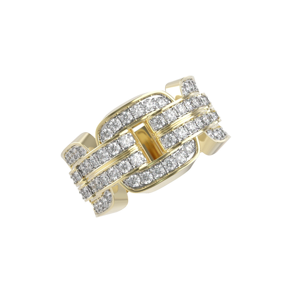 Кольцо из лимонного золота c бриллиантами