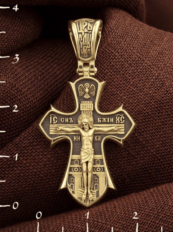 Крест из лимонного золота