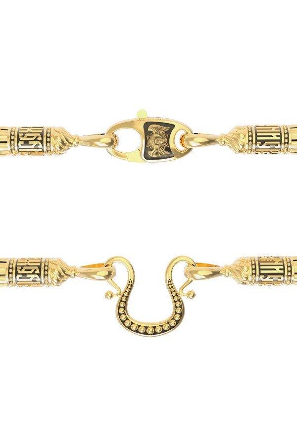 Шнурок шёлковый из лимонного золота c шёлковым шнурком