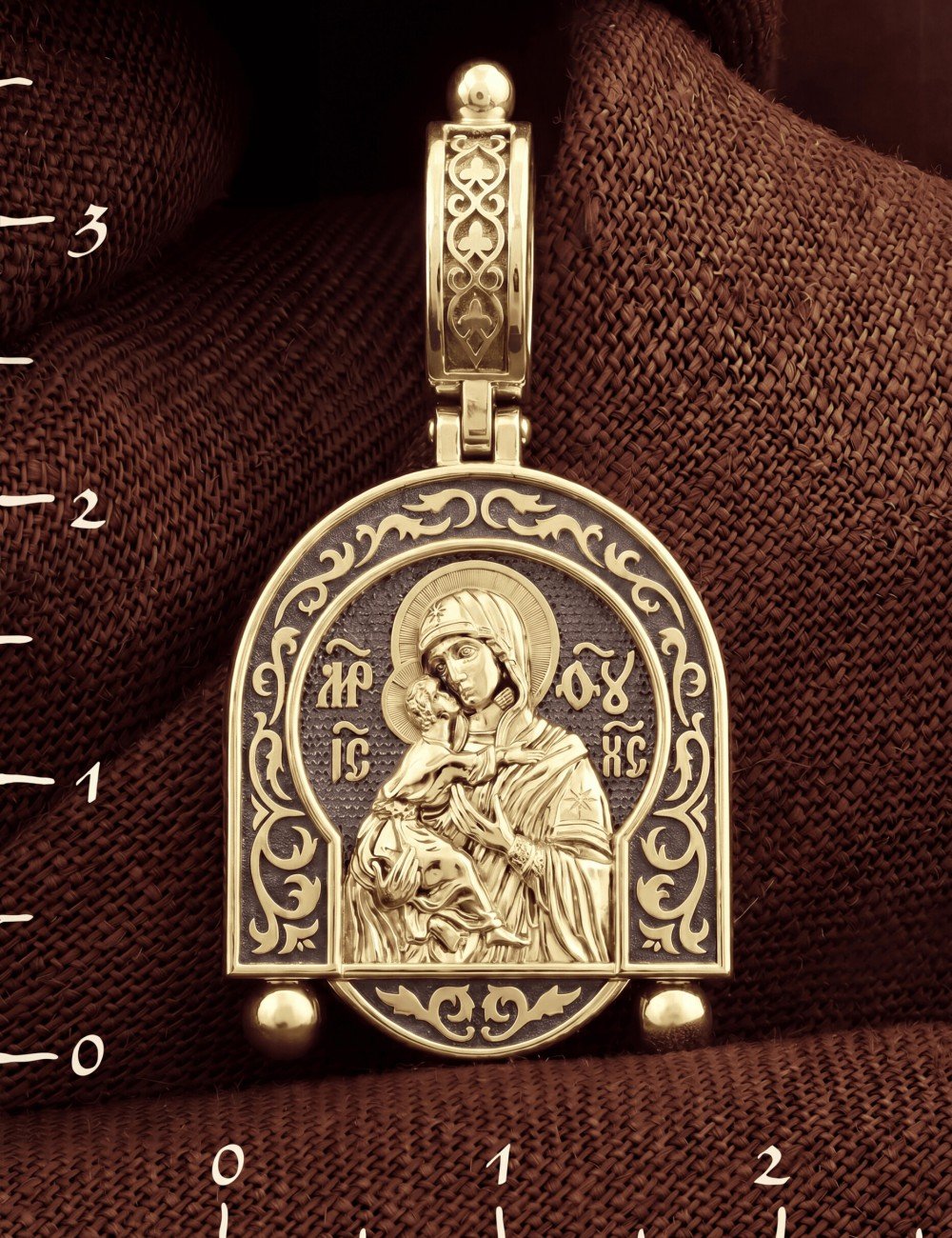 Образок из лимонного золота 585 пробы