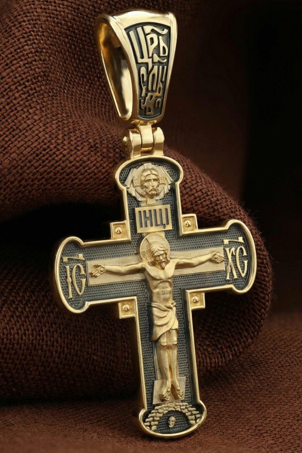 Крест из лимонного золота