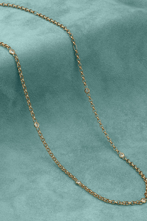 Цепь из золота c фианитом