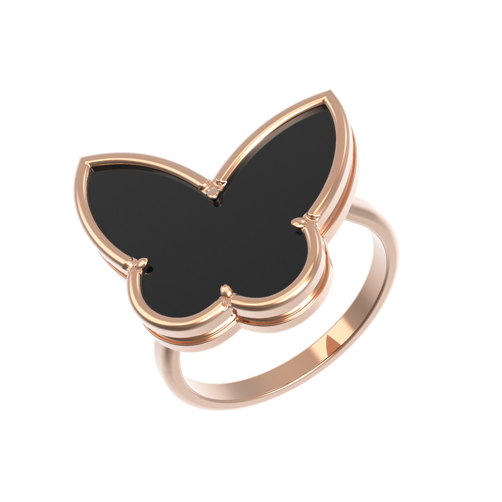 Кольцо из золота c ониксом