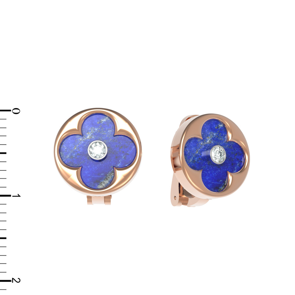 Серьги из золота c бриллиантами и лазуритом