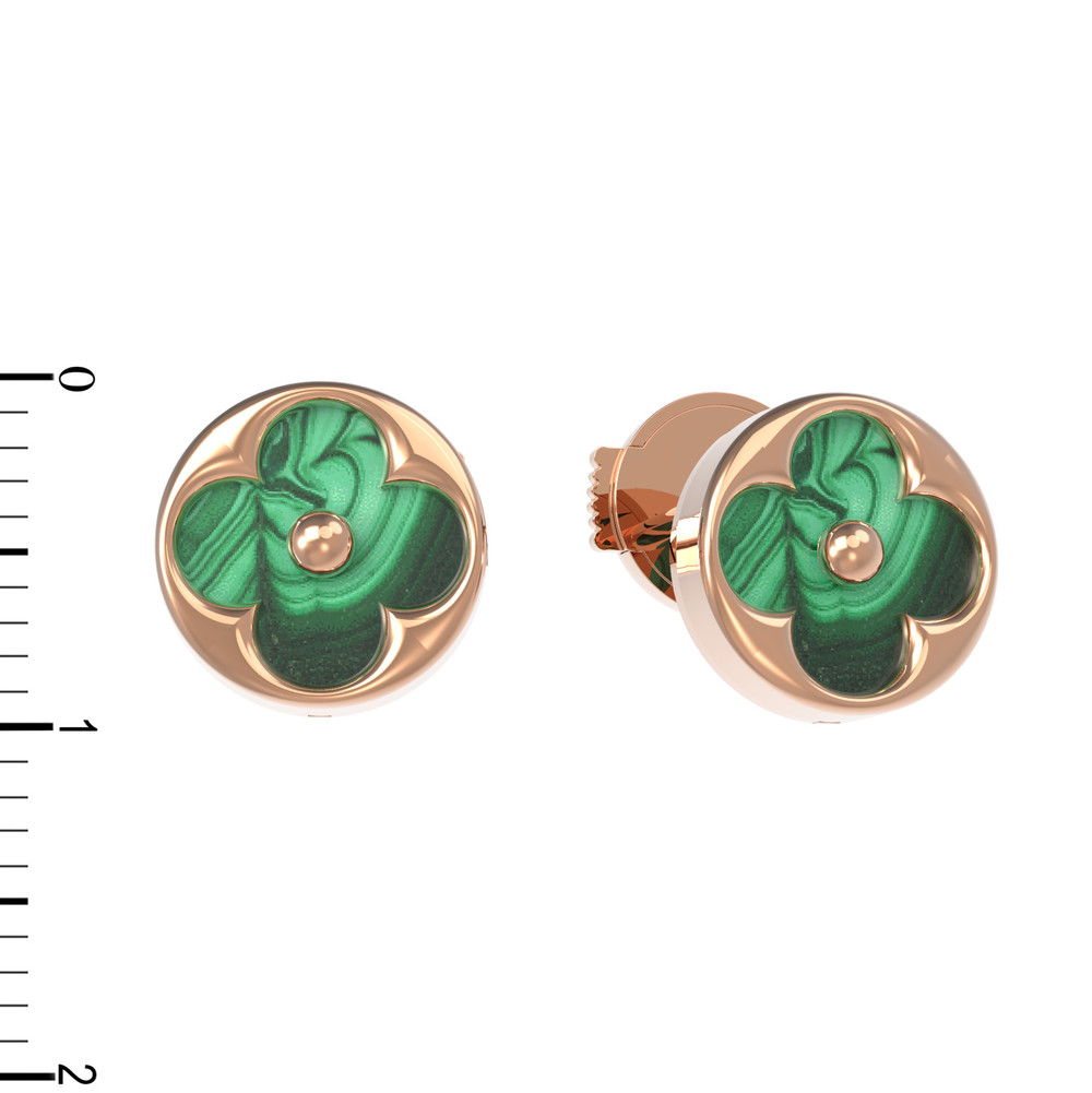 Серьги из золота c малахитом