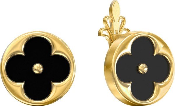 Серьги из лимонного золота 585 пробы c ониксом