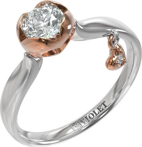 Кольцо из белого золота c бриллиантами