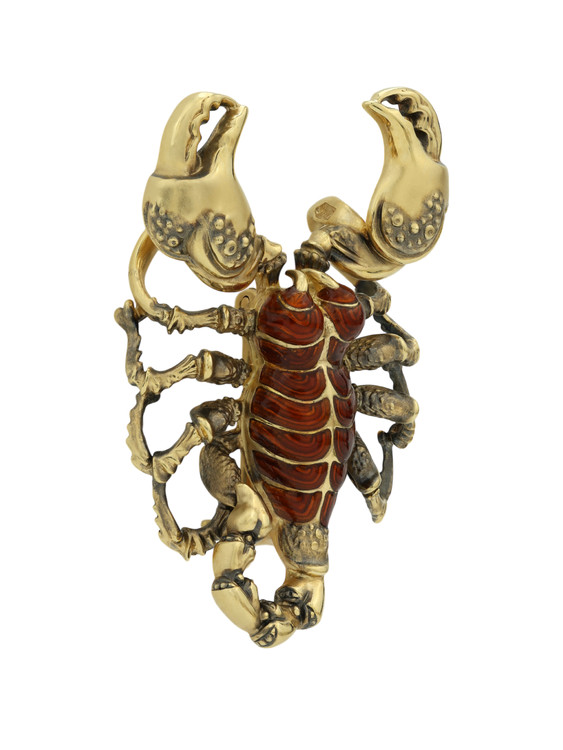 Брошь из лимонного золота c эмаль