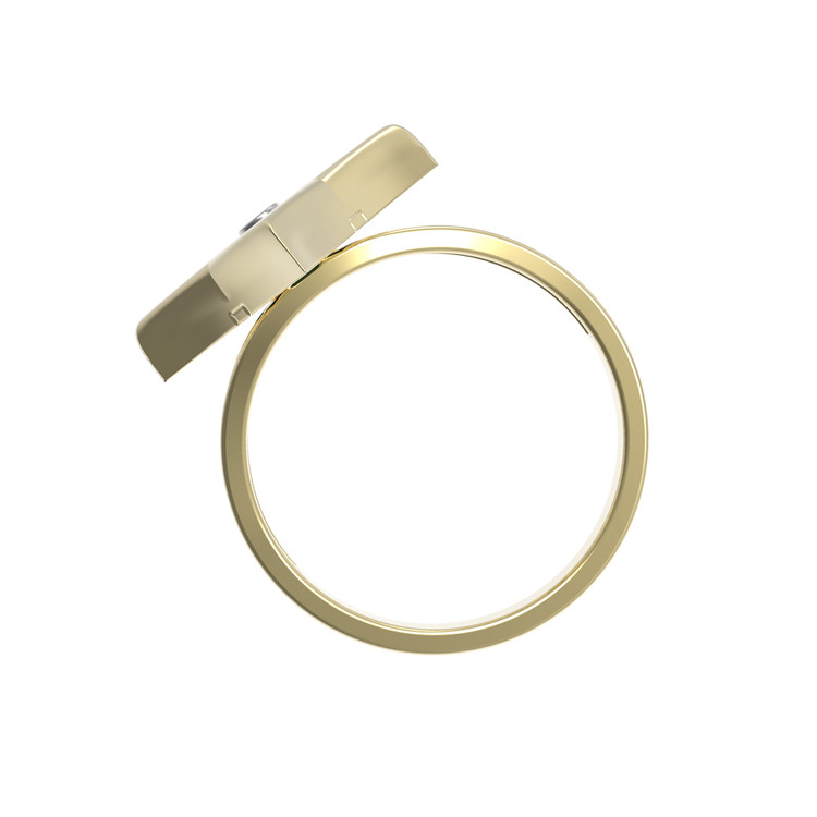 Кольцо из лимонного золота c бриллиантами и перламутром