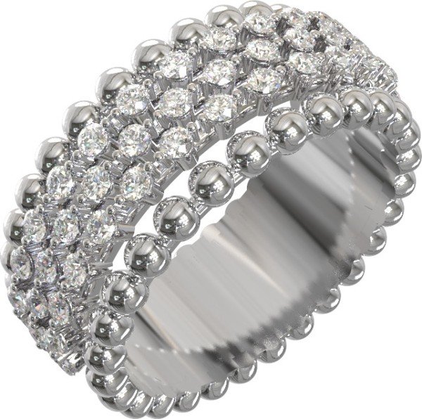 Кольцо из белого золота 585 пробы c бриллиантами