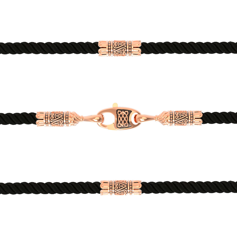 Шнурок шёлковый из золота c шёлковым шнурком