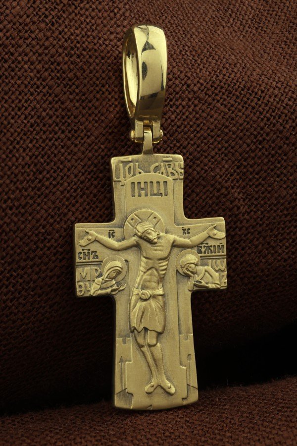 Крест из лимонного золота 585 пробы