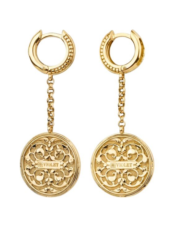 Серьги из лимонного золота c эмаль