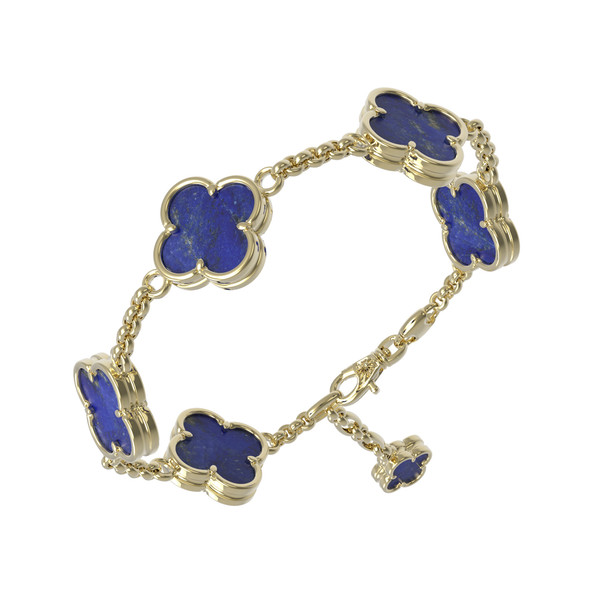 Браслет из лимонного золота c лазуритом
