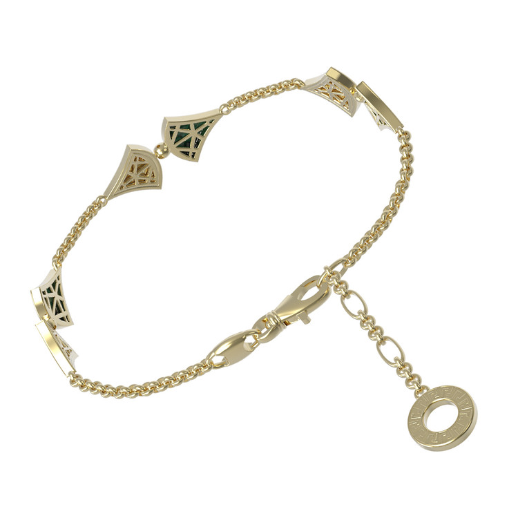 Браслет из лимонного золота c бриллиантами и малахитом