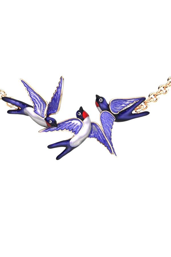 Колье из золота c эмаль