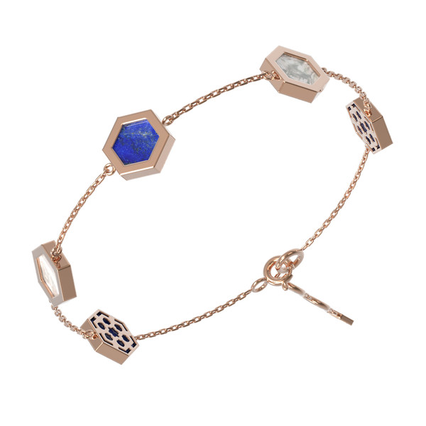 Браслет из золота c лазуритом и перламутром